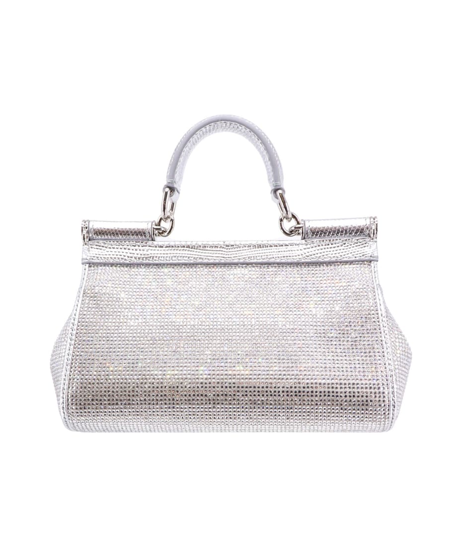 Sicily Mini Tote Bag in Silver - Dolce Gabbana Kids