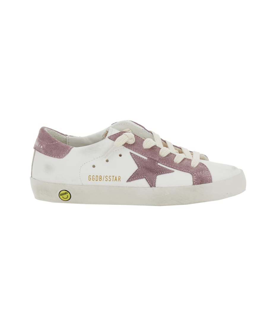 Golden Goose 'super Star' White Low Top Sneakers With Star Shaped
