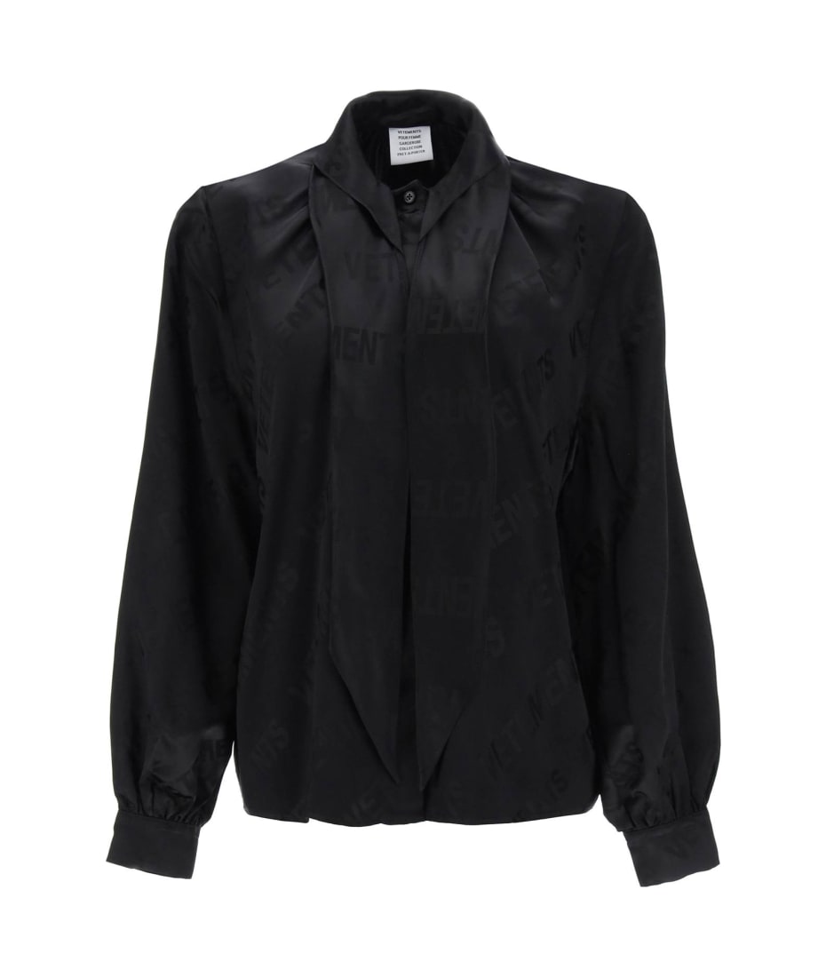 VETEMENTS Scarf Collar Monogram Blouse | italist