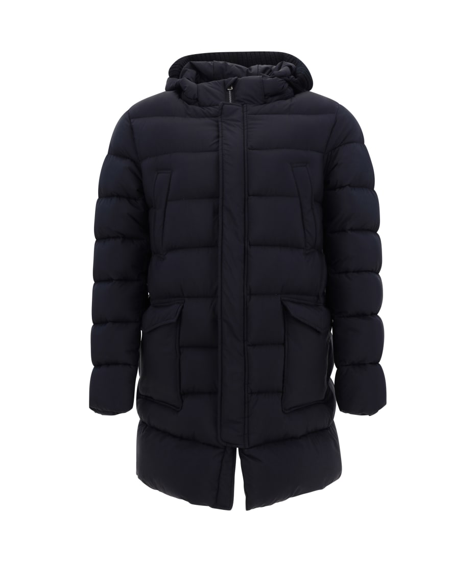 ダウンジャケット HERNO FW24 Medium Hooded Down Jacket (PI119UL 11106 1250) Herno drawstring-hood Padded Down Jacket | Black | FARFETCH