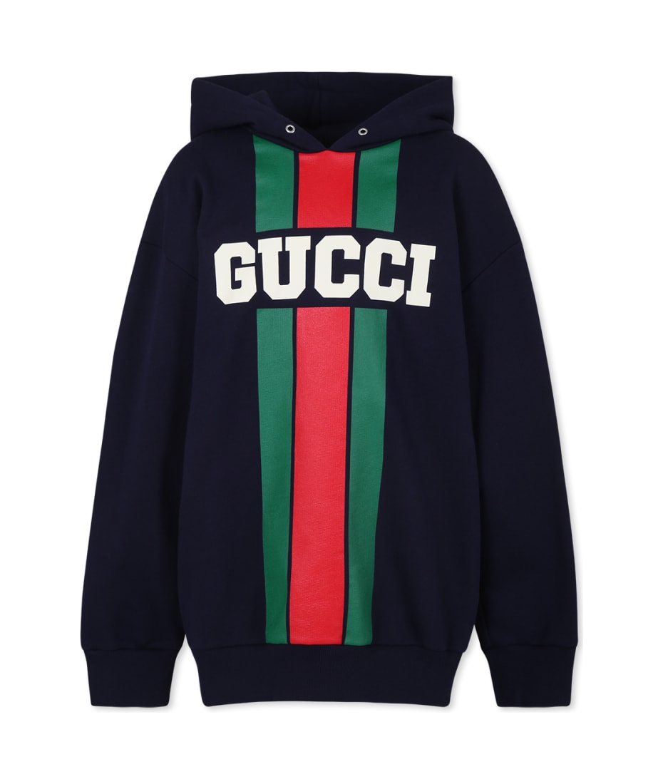Gucci Blue Sweatshirt For Kids With Logo italist