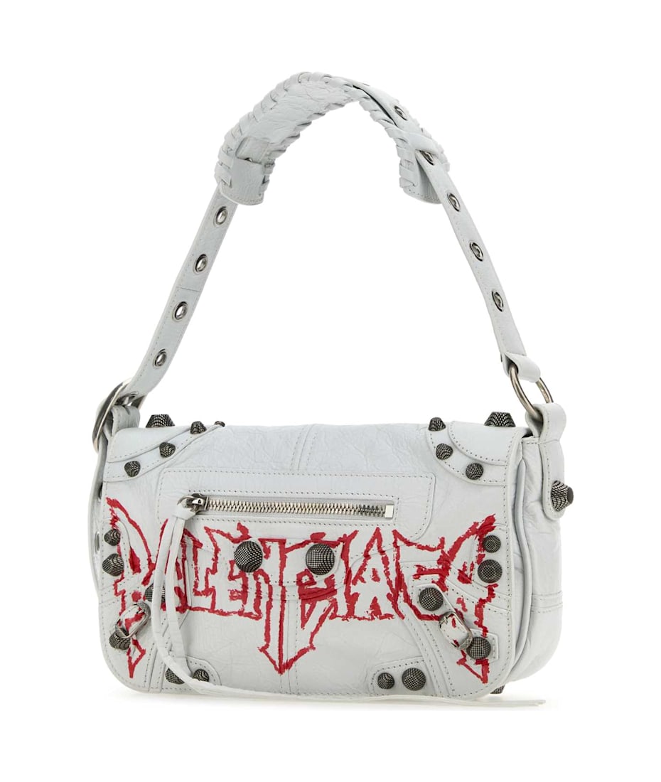 Balenciaga White Leather Le Cagole Xs Diy Metal Crossbody Bag