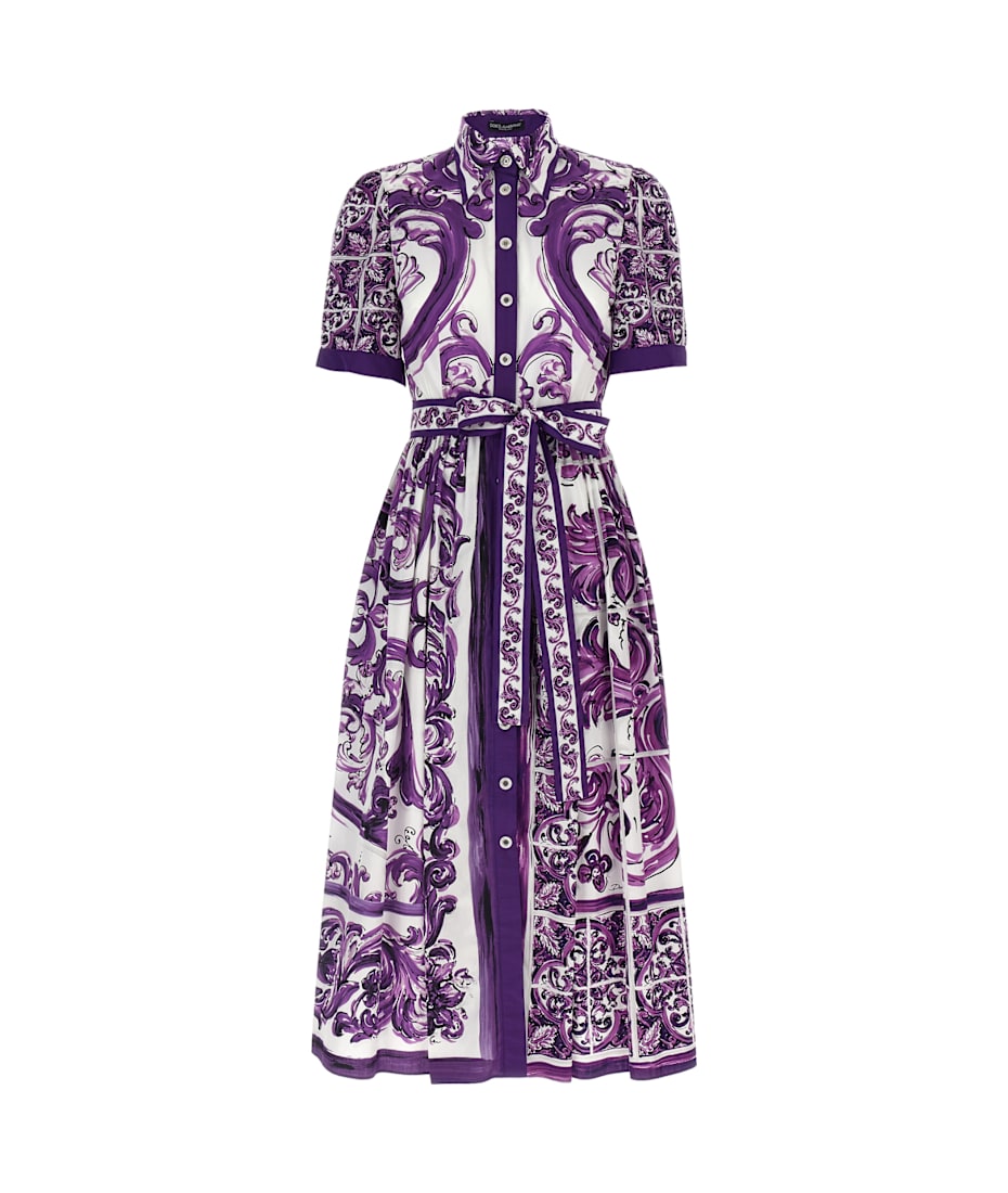 ワンピース Dolce & Gabbana 'Maiolica' print chemisier dress Dolce & Gabbana 'maiolica' Print Chemisier Dress | italist