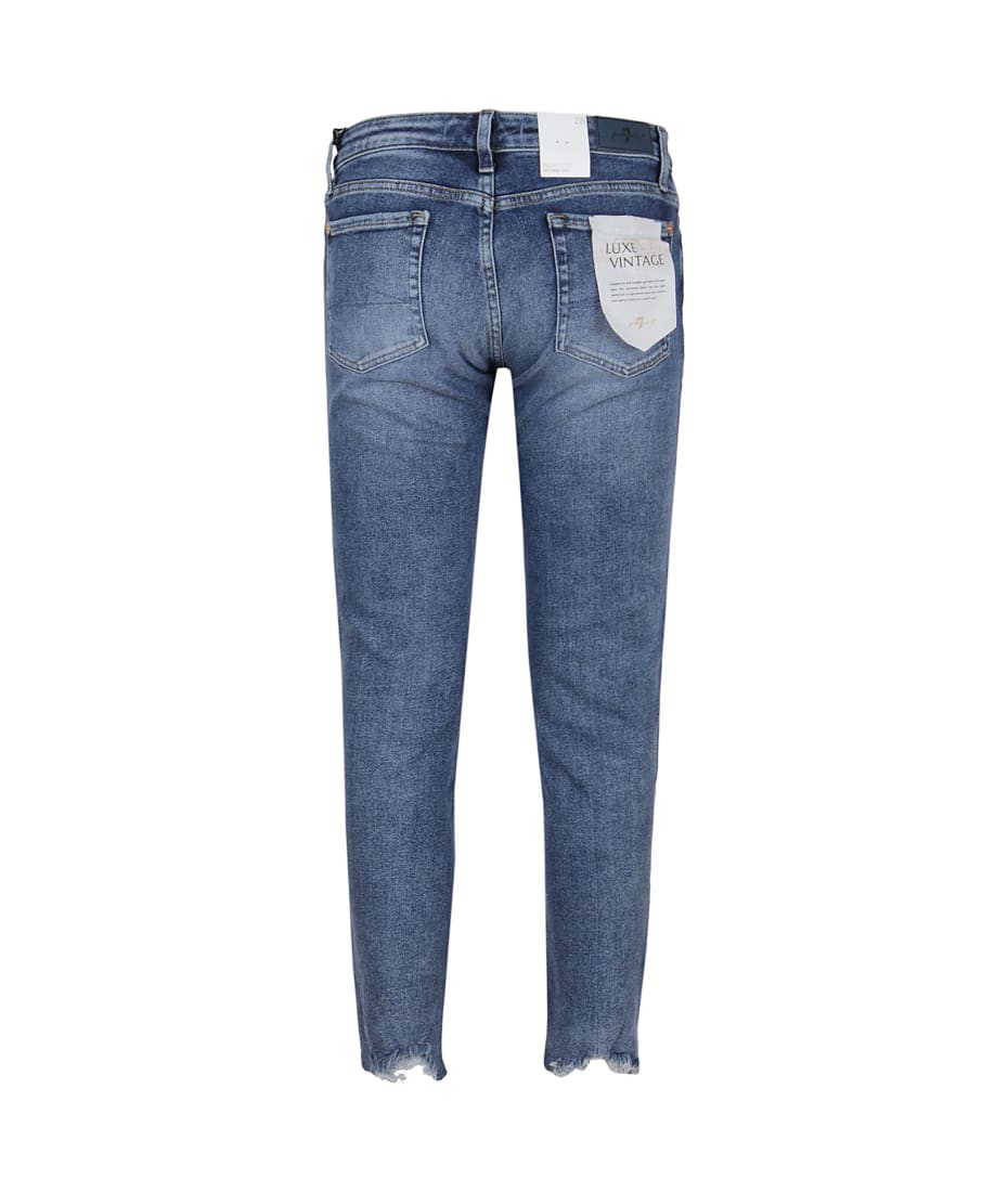 7 For All Mankind Cotton Pyper Cropluxe Vintage in Blue Womens Jeans 7 For All Mankind Jeans 