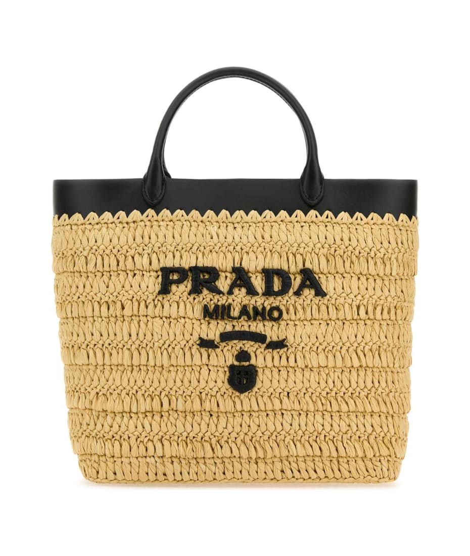 Prada Raffia Handbag - NATURALENERO