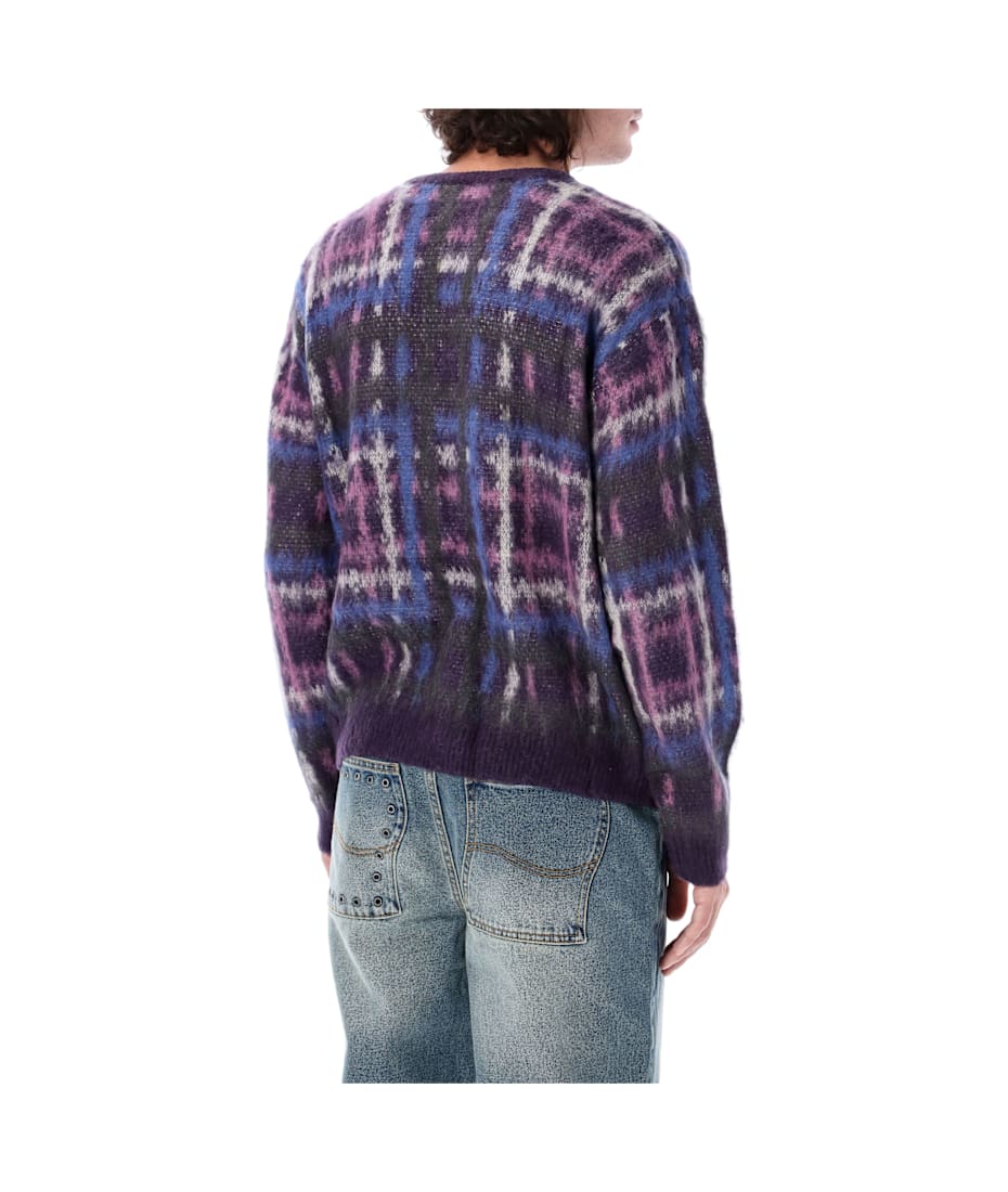 【Dime】24fw PLAID MOHAIR KNIT Dime Plaid Mohair Knit Black | Rose Street Skateshop