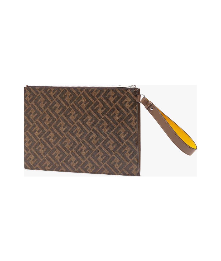 Flat Pouch - Brown fabric pouch