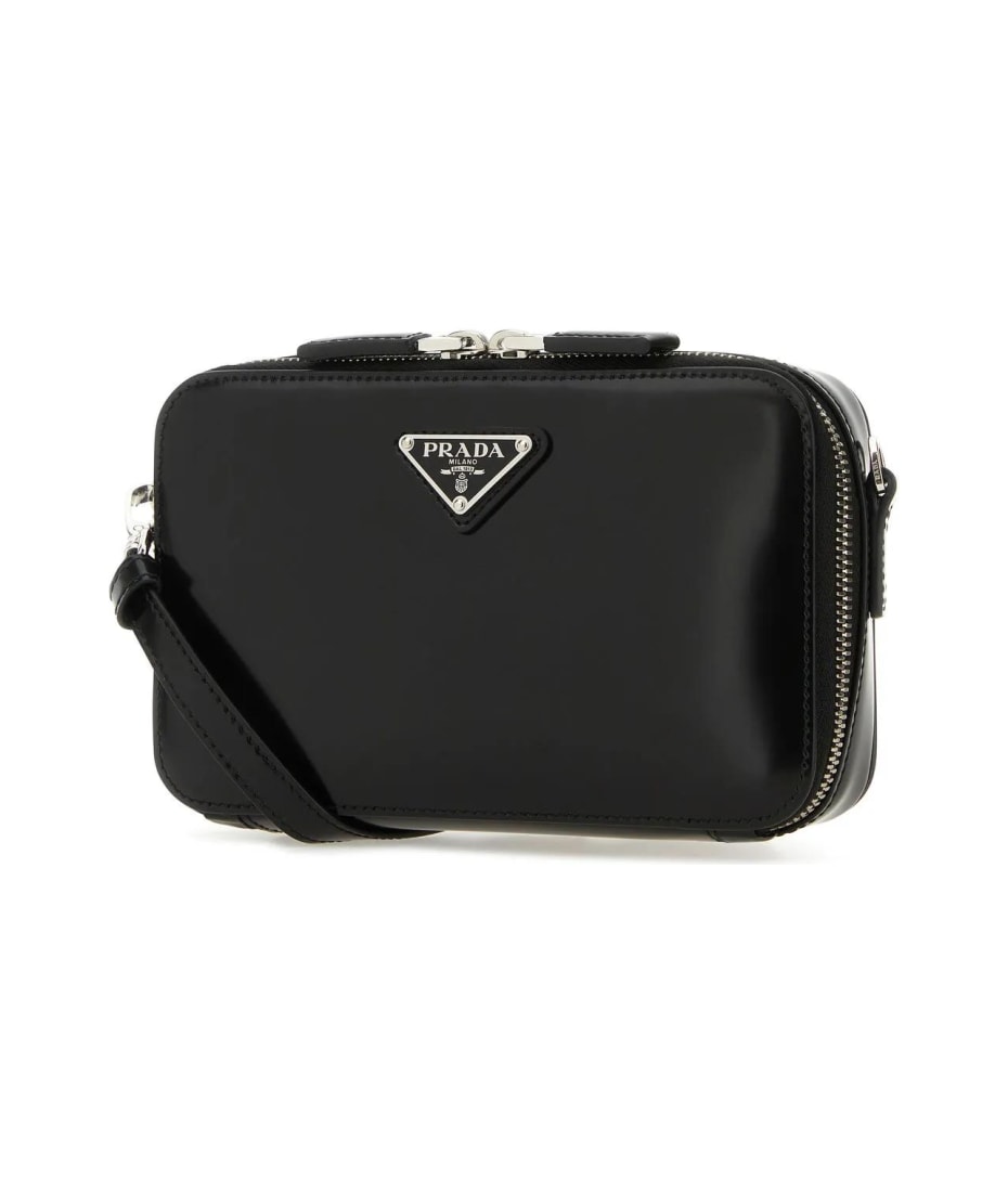 【送料&関税込】Prada Black Leather Brique Crossbody Bag Brique leather crossbody bag in black - Prada | Mytheresa