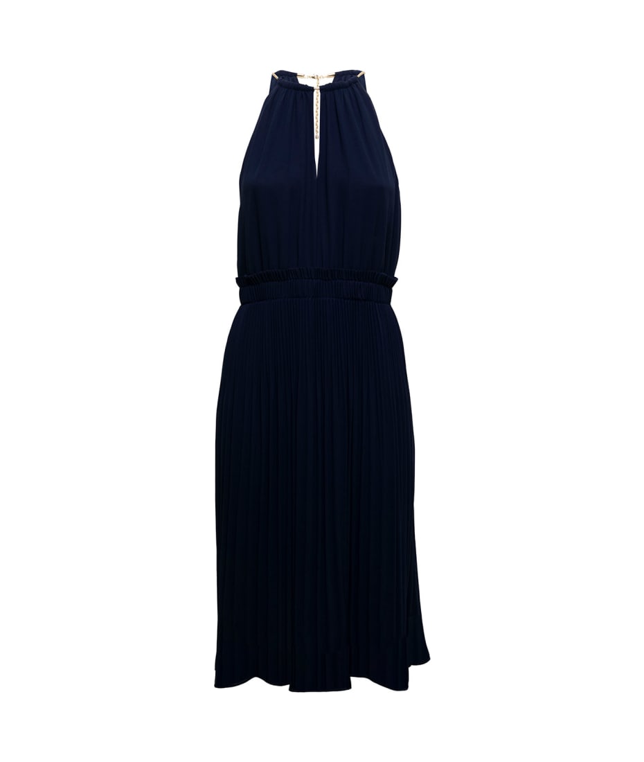 MICHAEL Michael Kors M Michael Kors Woman's Blue Pleated Dress With Metal  Crew Neck | italist, ALWAYS LIKE A SALE