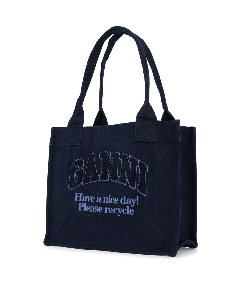 ★送料・関税込【GANNI】Small Easy Shopper Denim Tote Bag Ganni Small Easy Shopper Denim | italist