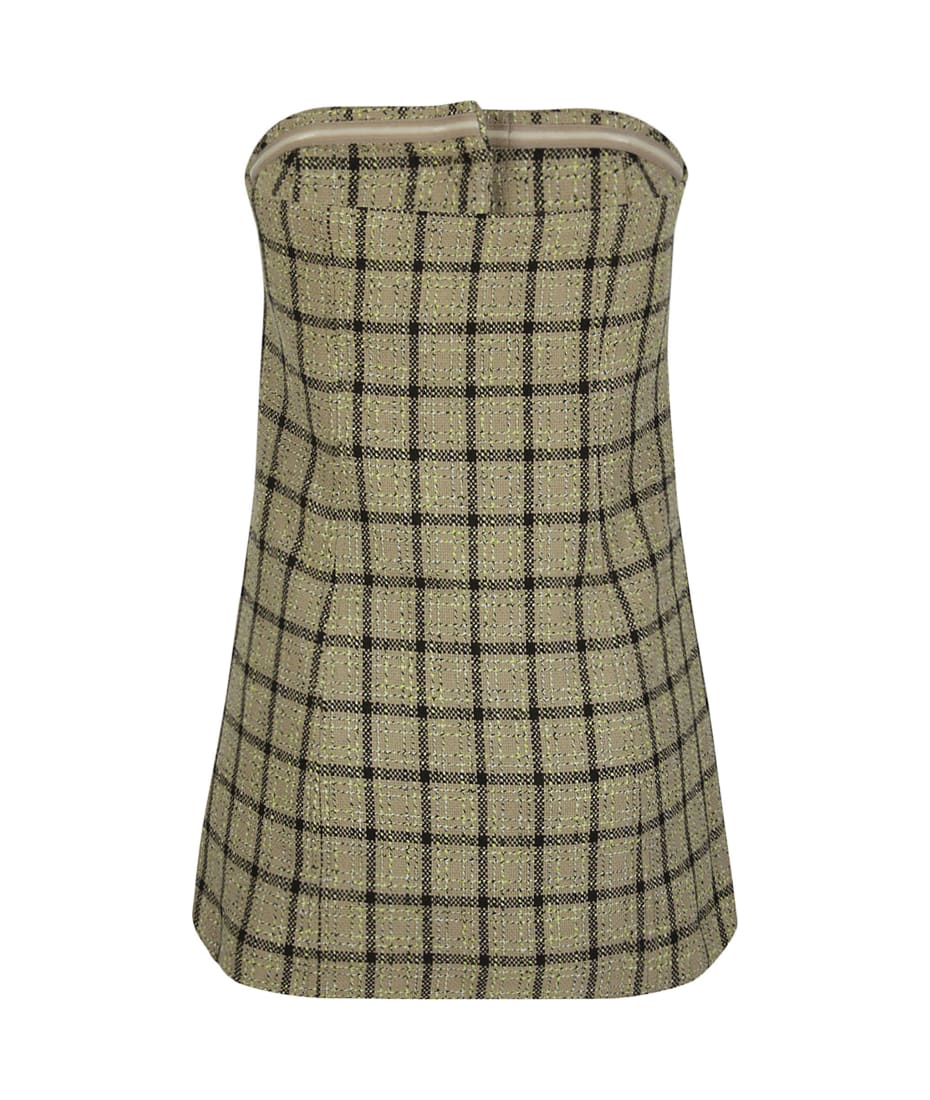 Ganni Check Suiting Strapless Top | italist