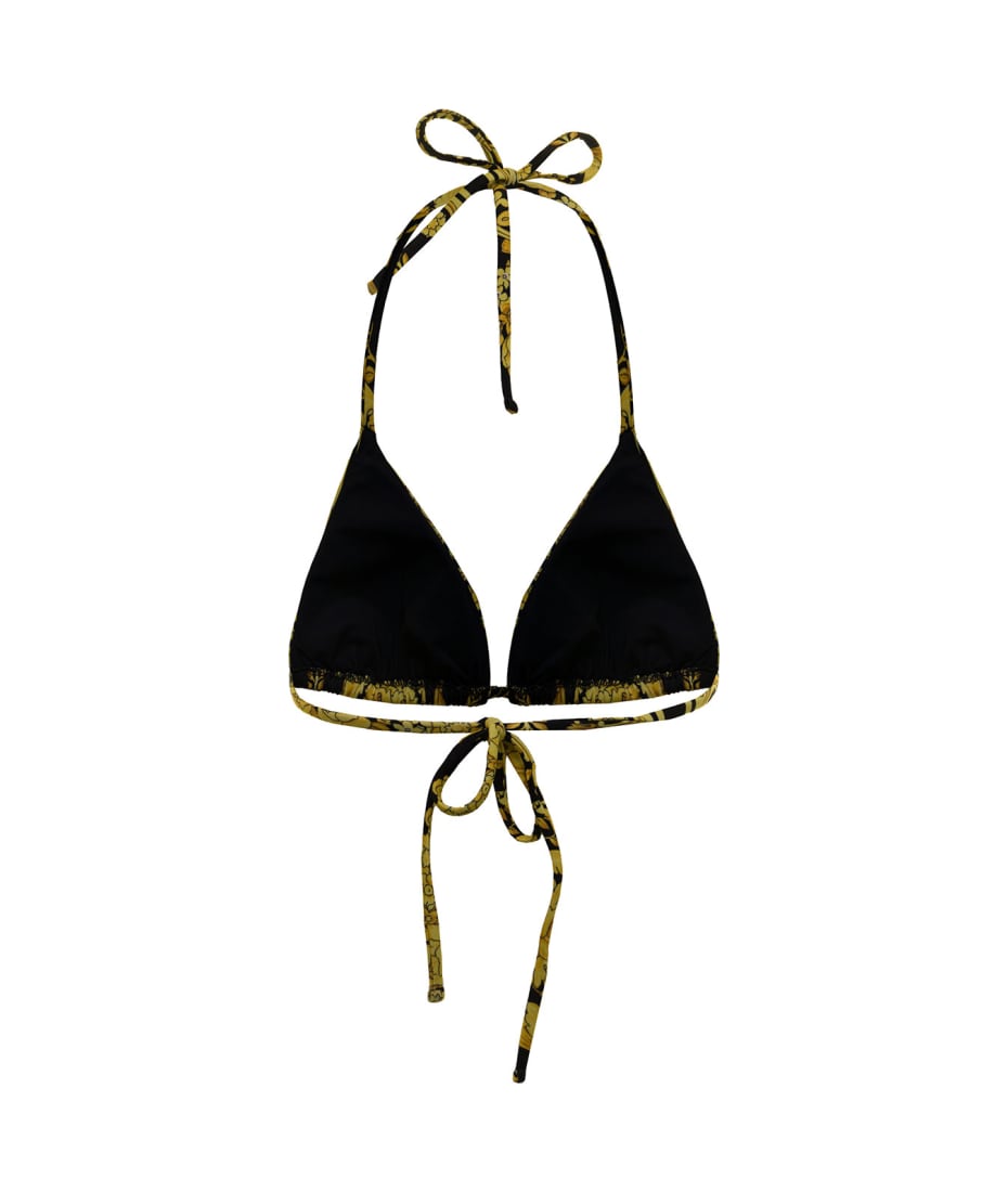 Versace Woman's Lycra Baroque Printed Tringle Bikini Top 水着