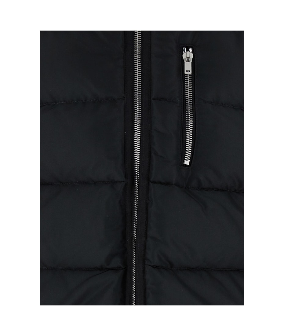 Rick Owens Black Cropped Hooded Down Jacket With Zip In Tech