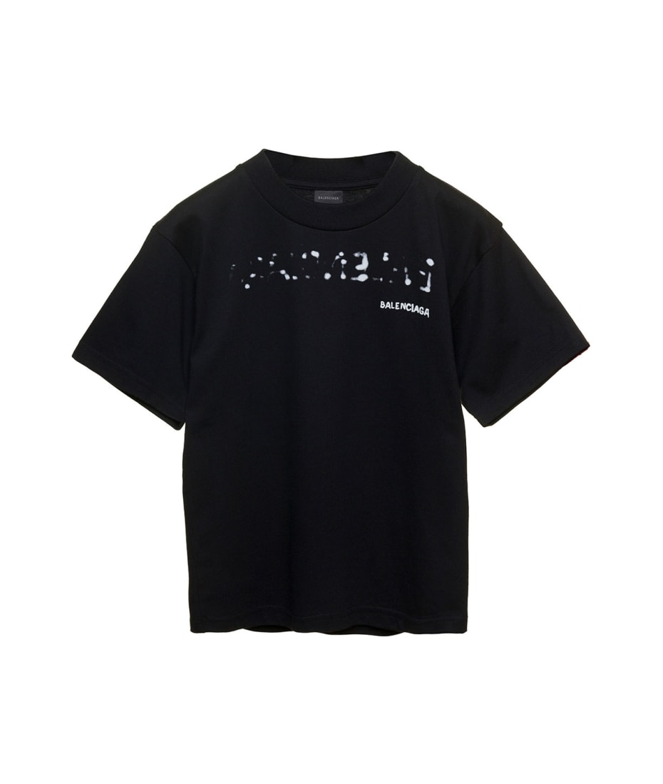 balenciaga logo shirt black off white