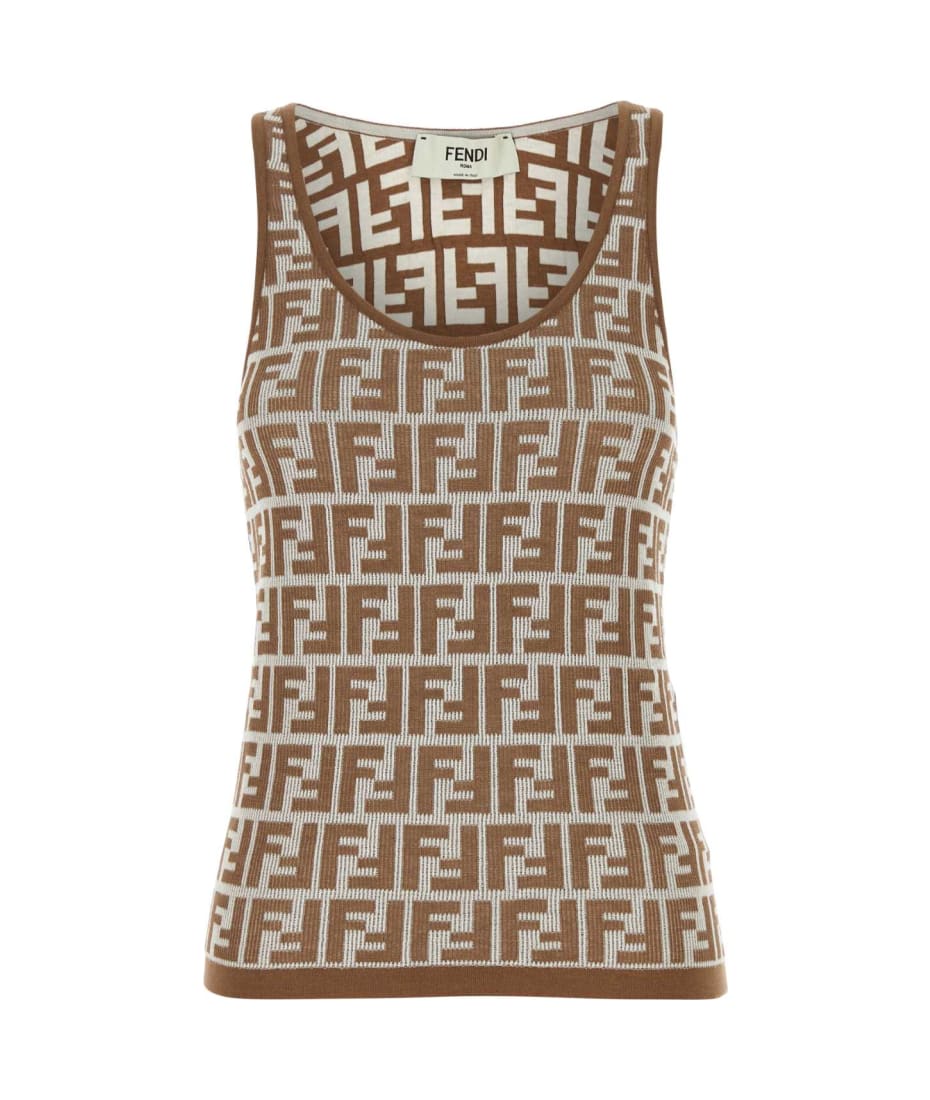 Fendi Embroidered Stretch Cotton Tank Top | italist, ALWAYS