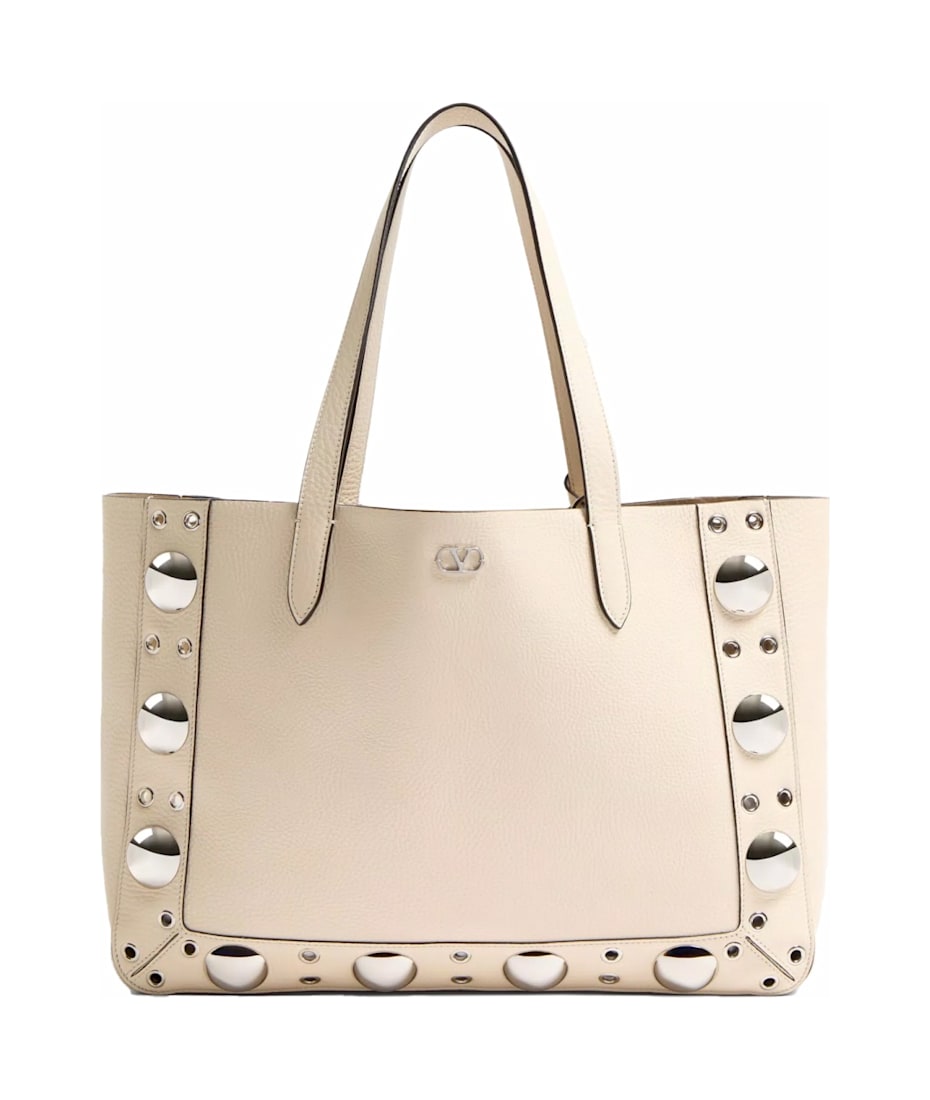 トートバッグ VALENTINO SS25 NELLCOTE\" SHOPPING BAG (6W0B0R79JET 0TO) Valentino Garavani Medium Nellcôte Suede Shopping Bag for
