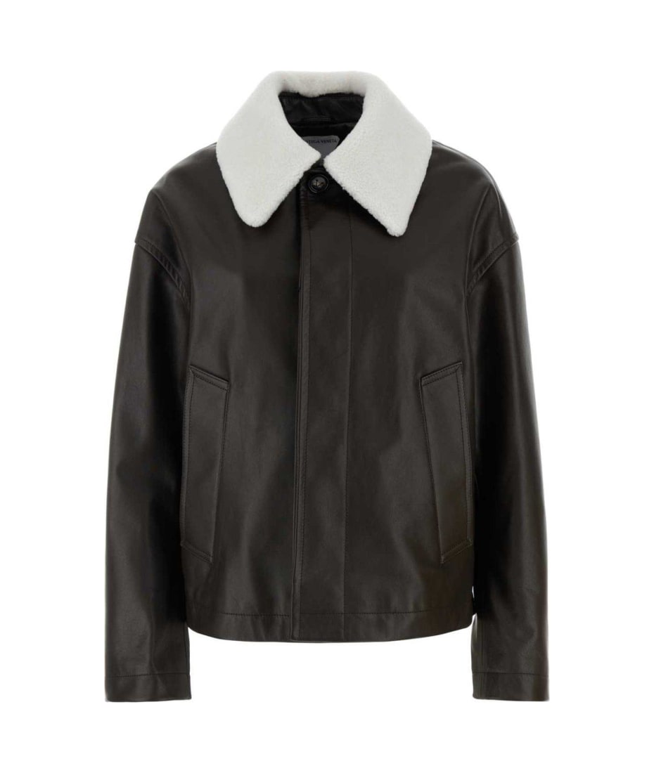 Bottega Veneta Dark Brown Leather Jacket | italist