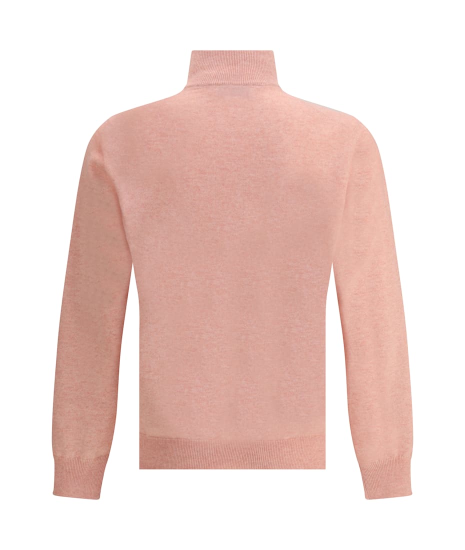 スウェット・トレーナー BRUNELLO CUCINELLI PULLOVER IN CASHMERE A COSTINE Brunello Cucinelli - Red Cashmere Quarter Zip Pullover