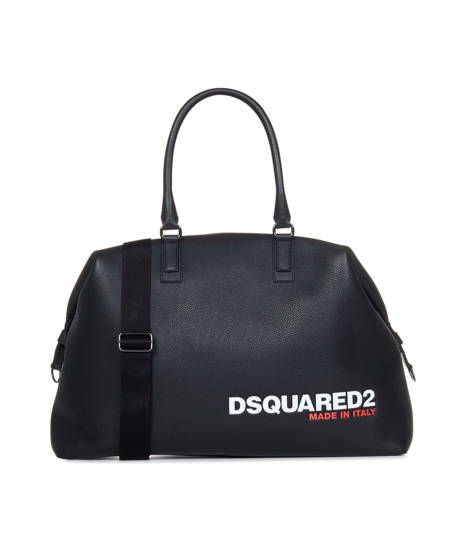 Dsquared2 Leather Holdall Bag - Black