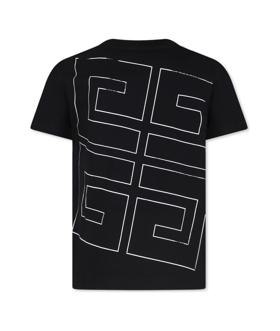Givenchy Black T-shirt For Boy With 4g Motif | italist