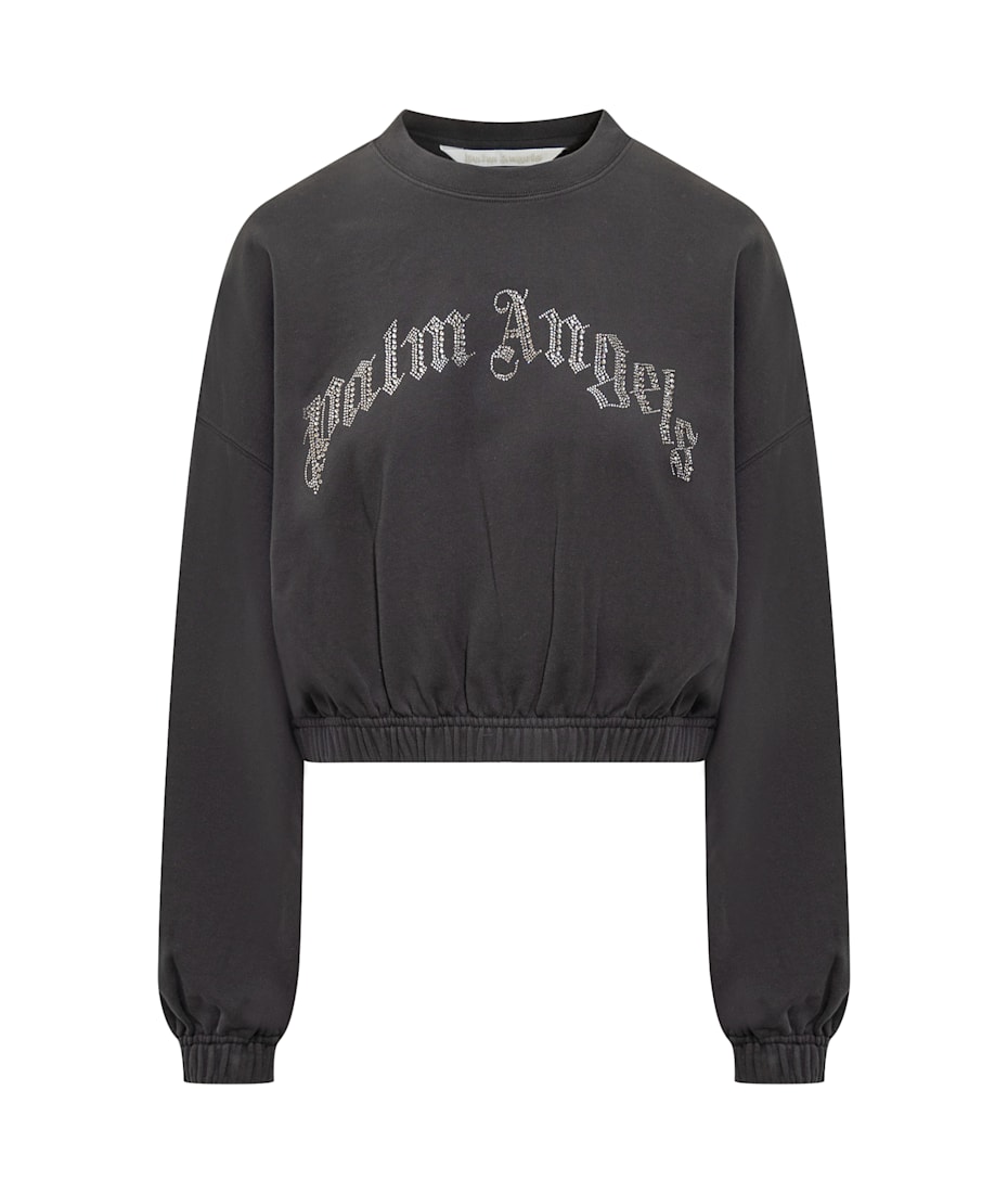 Palm Angels Rhinestone Logo Sweatshirt | italist