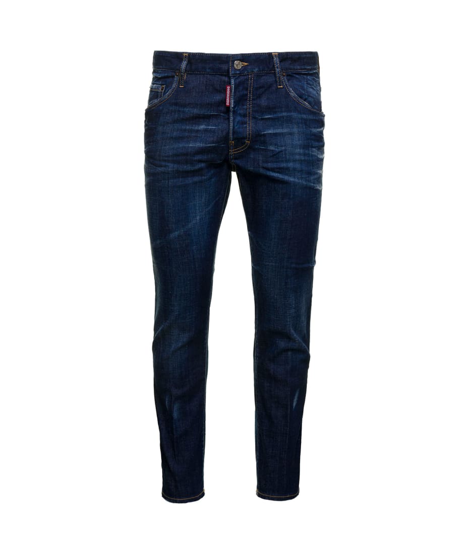 Dsquared2 'skater' Blue Five-pocket Style Fitted Jeans With