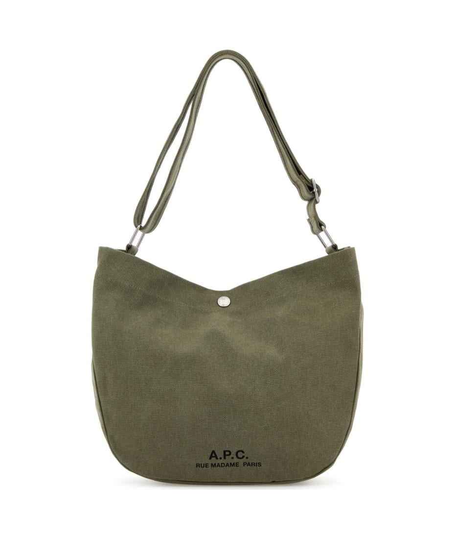 A.P.C. Khaki Canvas Besace Journal Shopping Bag | italist