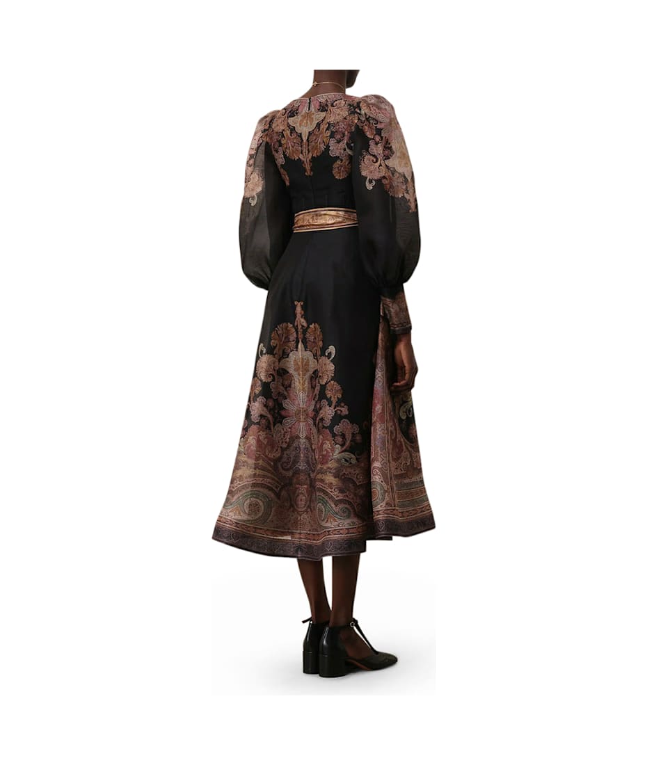 【Zimmermann】IILLUSTRATION STRUCTURED DRESS シルクリネン Zimmermann Illustration Structured Dress | italist