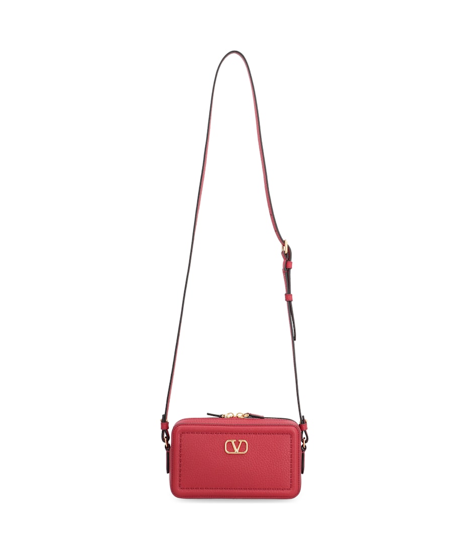 【VALENTINO】 Alltime Mini leather crossbody bag Valentino Garavani Alltime Leather Mini Crossbody Bag