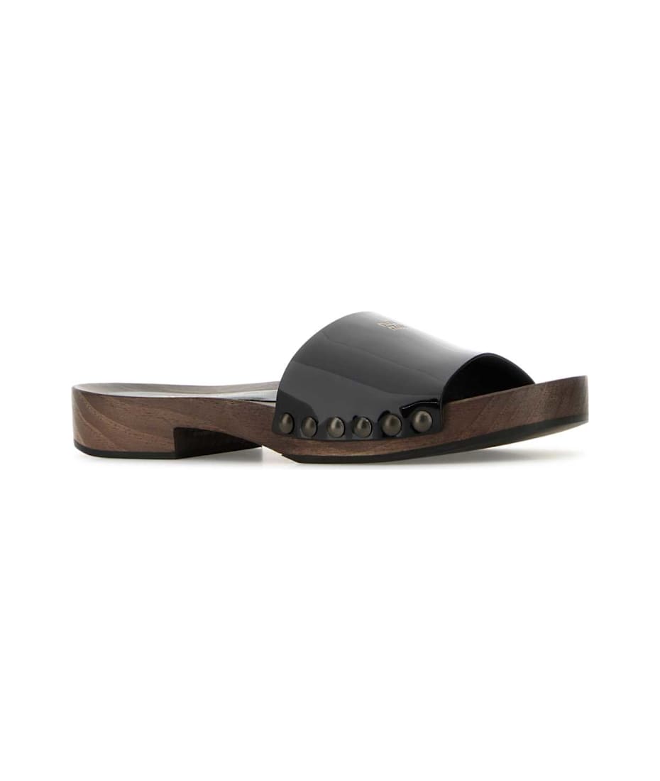 【MIU MIU】Black Leather Clogs 5Z425EFA030069F0002 Miu Miu Black Leather Clogs | italist