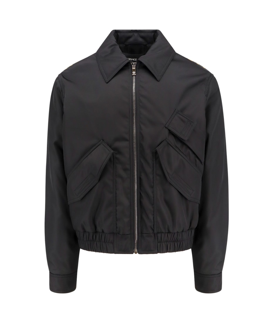ジャケット VERSACE FW24 Versace Jackets Black (1015744 1A100961B000) Versace Bomber Jacket In Black Polyamide | italist