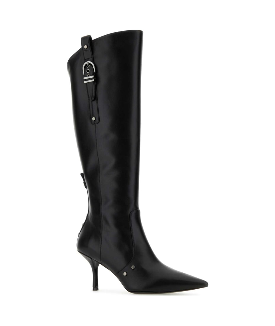 ロングブーツ Stuart Weitzman Black leather Maverick 75 boots (SF921 BLK) Stuart Weitzman Black Leather Maverick 75 Boots | italist