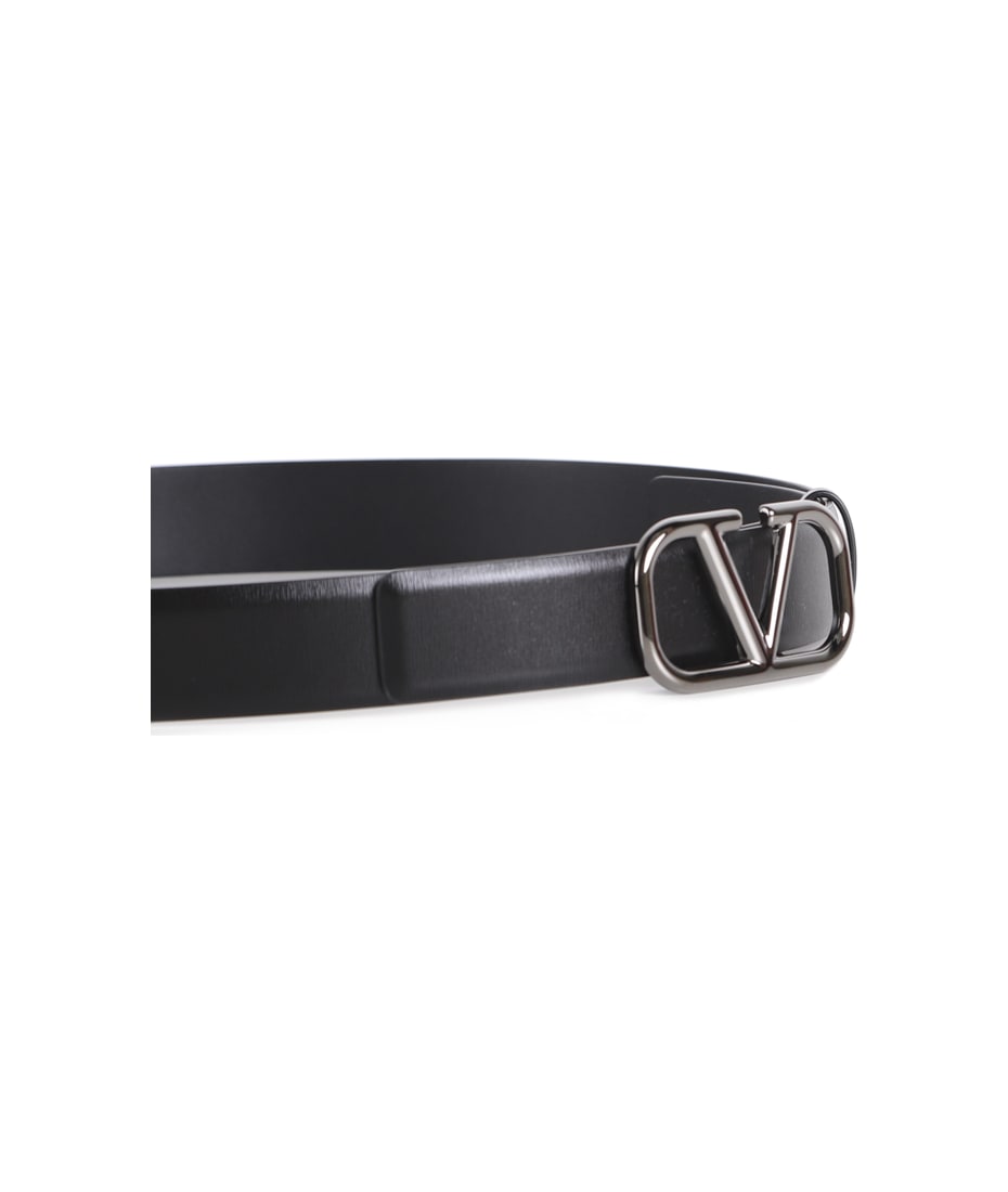 Valentino Garavani Vlogo Signature Calfskin Belt 40 mm Man Black 105