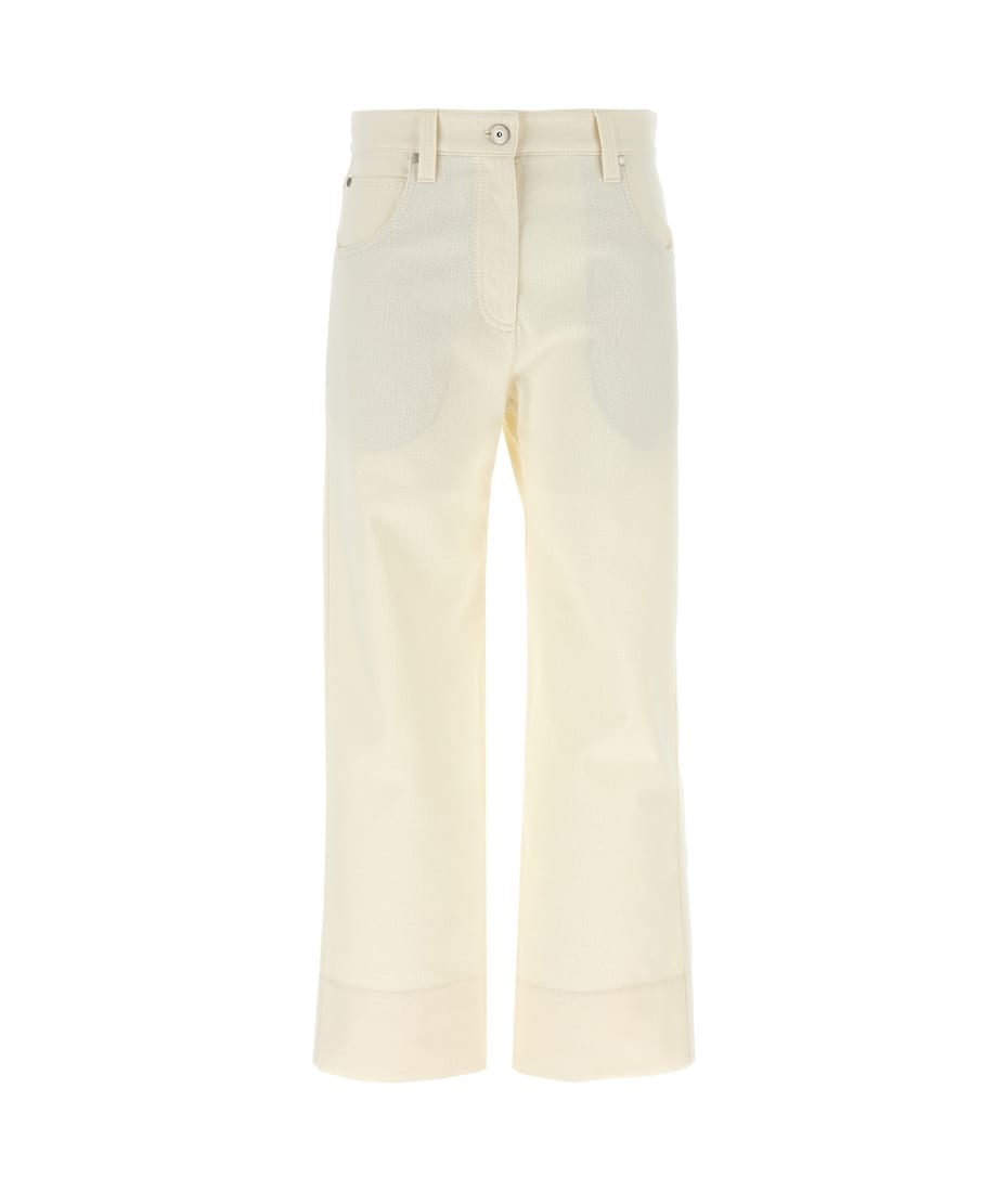 パンツ BRUNELLO CUCINELLI Woman Pants Beige MP142P9046 C1101 パンツ BRUNELLO CUCINELLI Monile crop pants (MP142P9046