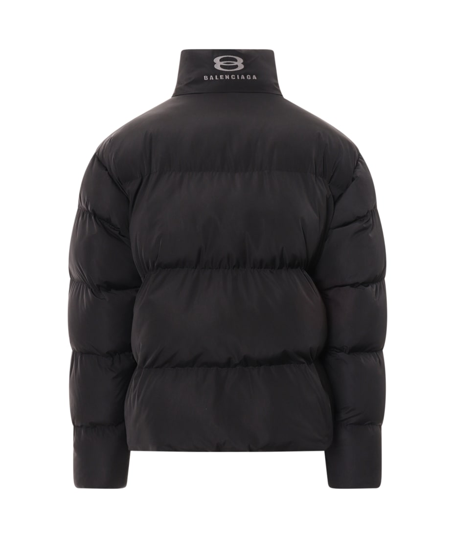 ジャケット Balenciaga Black Polyester Padded Jacket Balenciaga logo-print Hooded Padded Jacket | Black | FARFETCH