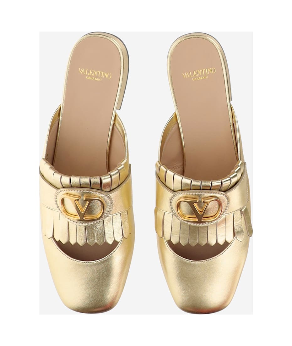 サンダル・ミュール Valentino Garavani Caramel Leather Vlogo Mules VALENTINO GARAVANI VLOGO 60 cutout leather mules | NET-A-PORTER