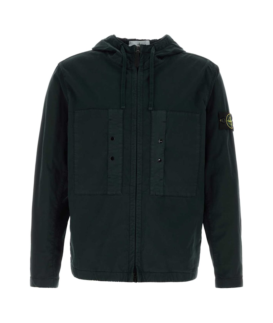 Stone Island Black Stretch Cotton Jacket | italist Stone Island Black Stretch Cotton Jacket | italist