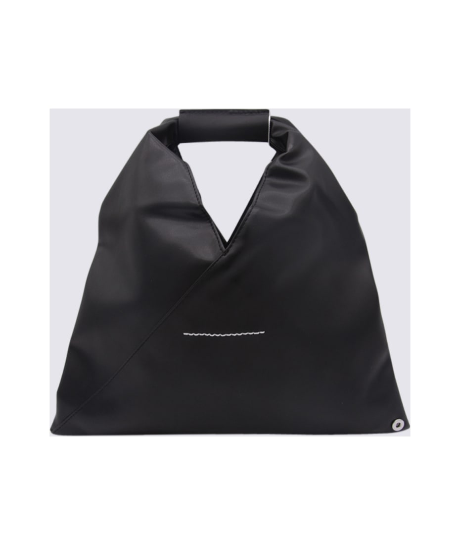 MM6 Maison Margiela Black Leather Japanese Tote Bag | italist