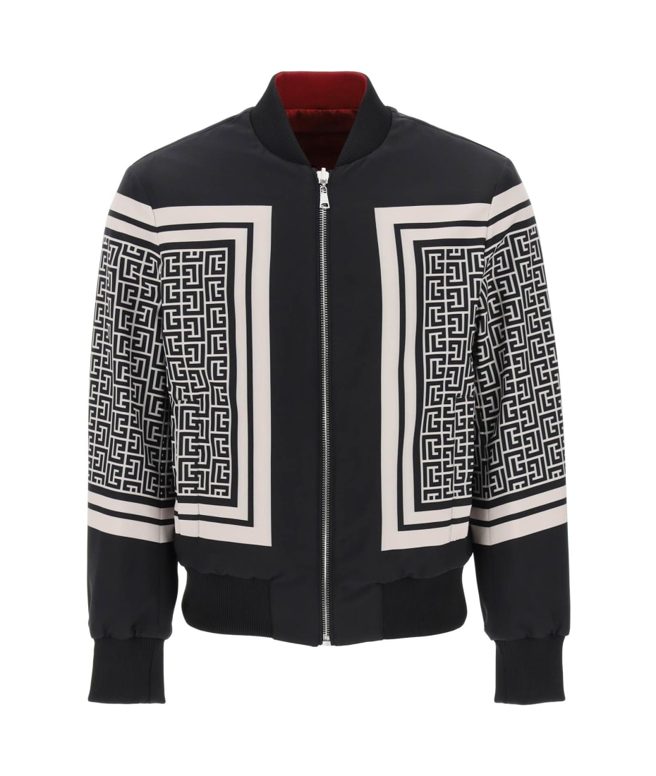 Balmain Rhinestone Monogram Bomber Jacket