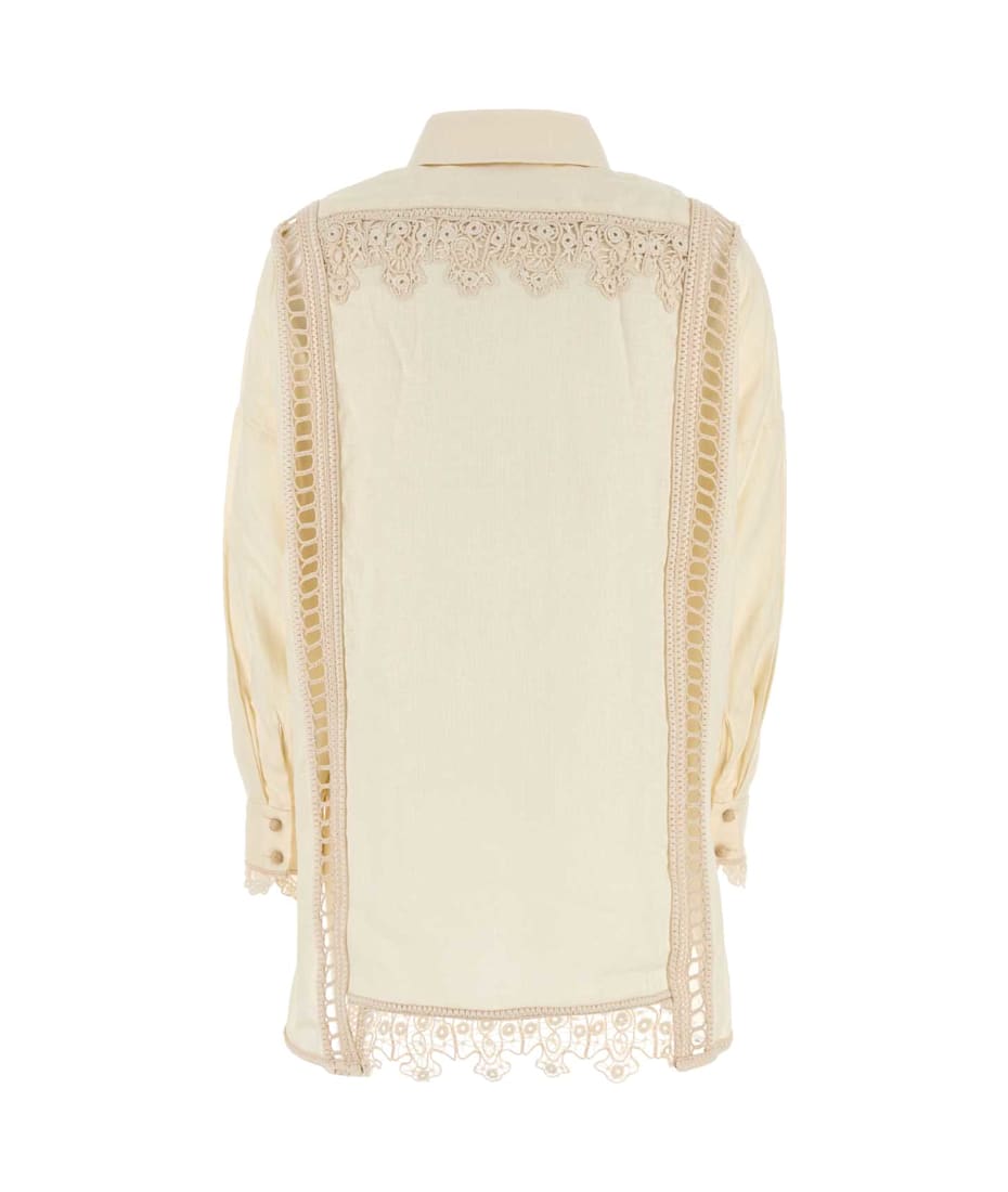 Tシャツ・カットソー Zimmermann Cream linen Illuminate shirt (3997TS251 CRM) Zimmermann Cream Linen Illuminate Shirt | italist