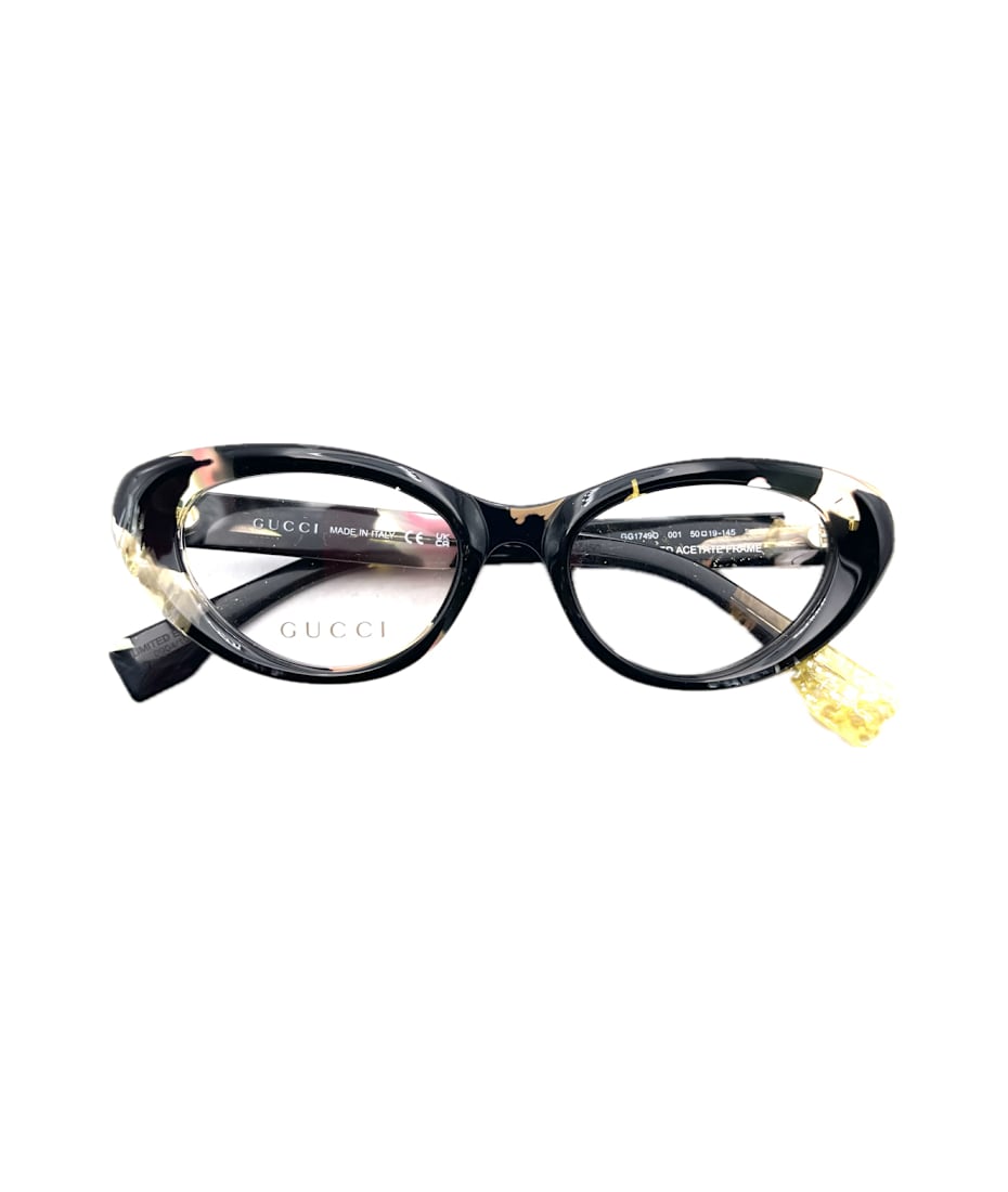 メガネ GUCCI Gucci - GG1749O - 001 black black transpare Gucci Gg1749o-001 Black-black-transparent | ModeSens