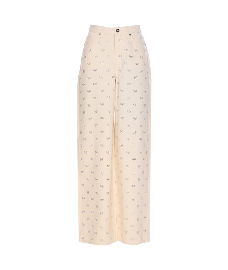 self-portrait Diamante Bow Jeans | italist