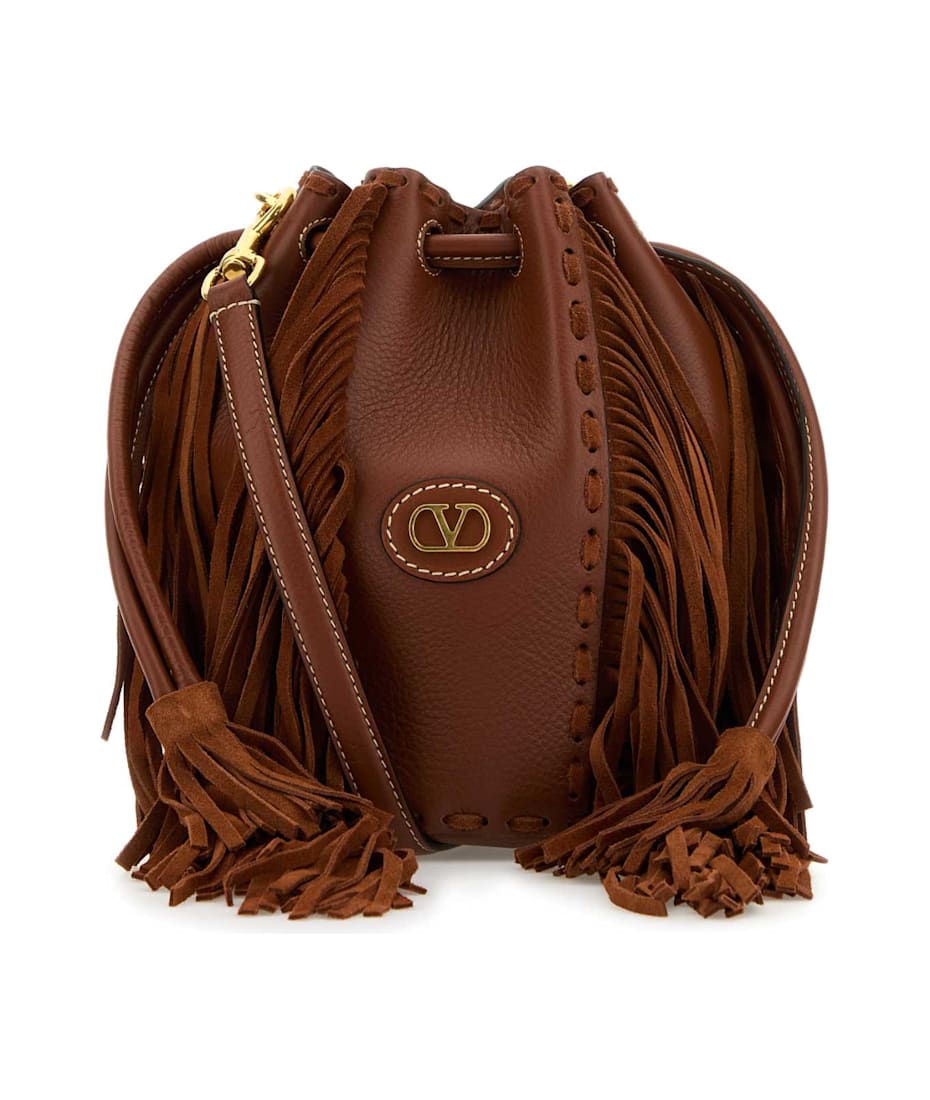 ハンドバッグ 25ss Valentino Garavani Caramel Leather Bucket Ba Valentino Garavani Caramel Leather Bucket Bag | italist