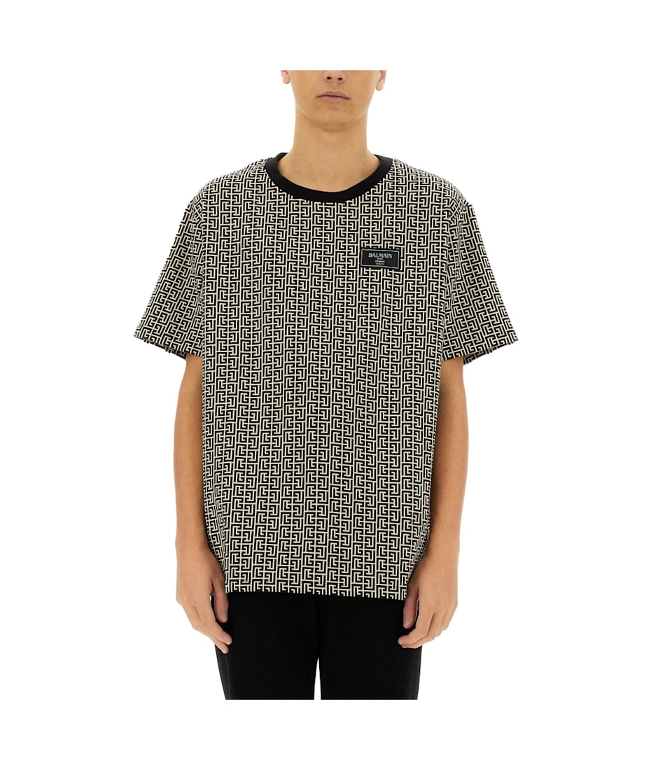 Tシャツ・カットソー BALMAIN SS25 T-SHIRT WITH MONOGRAM (EH1EG010BC90 GFE) Balmain T-shirt With Monogram | italist