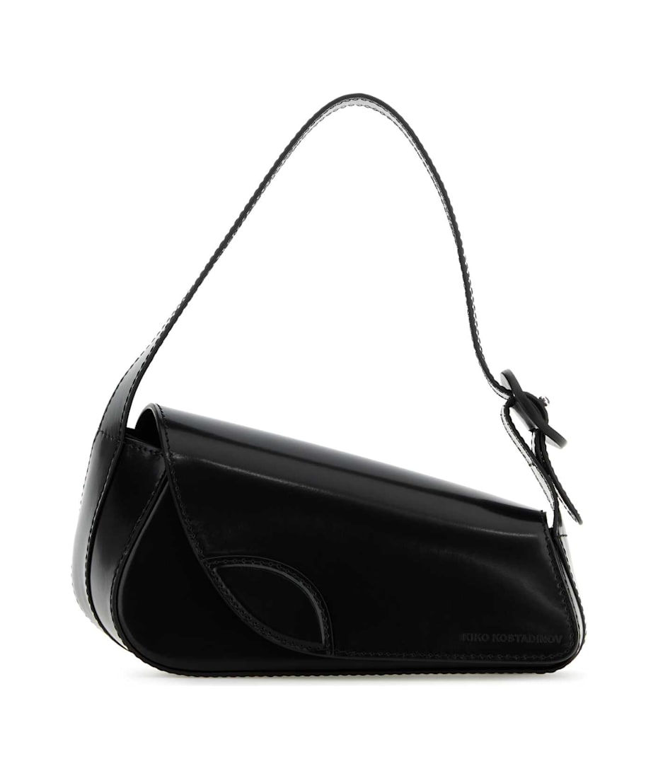 Kiko Kostadinov Black Leather Trivia Shoulder Bag | italist