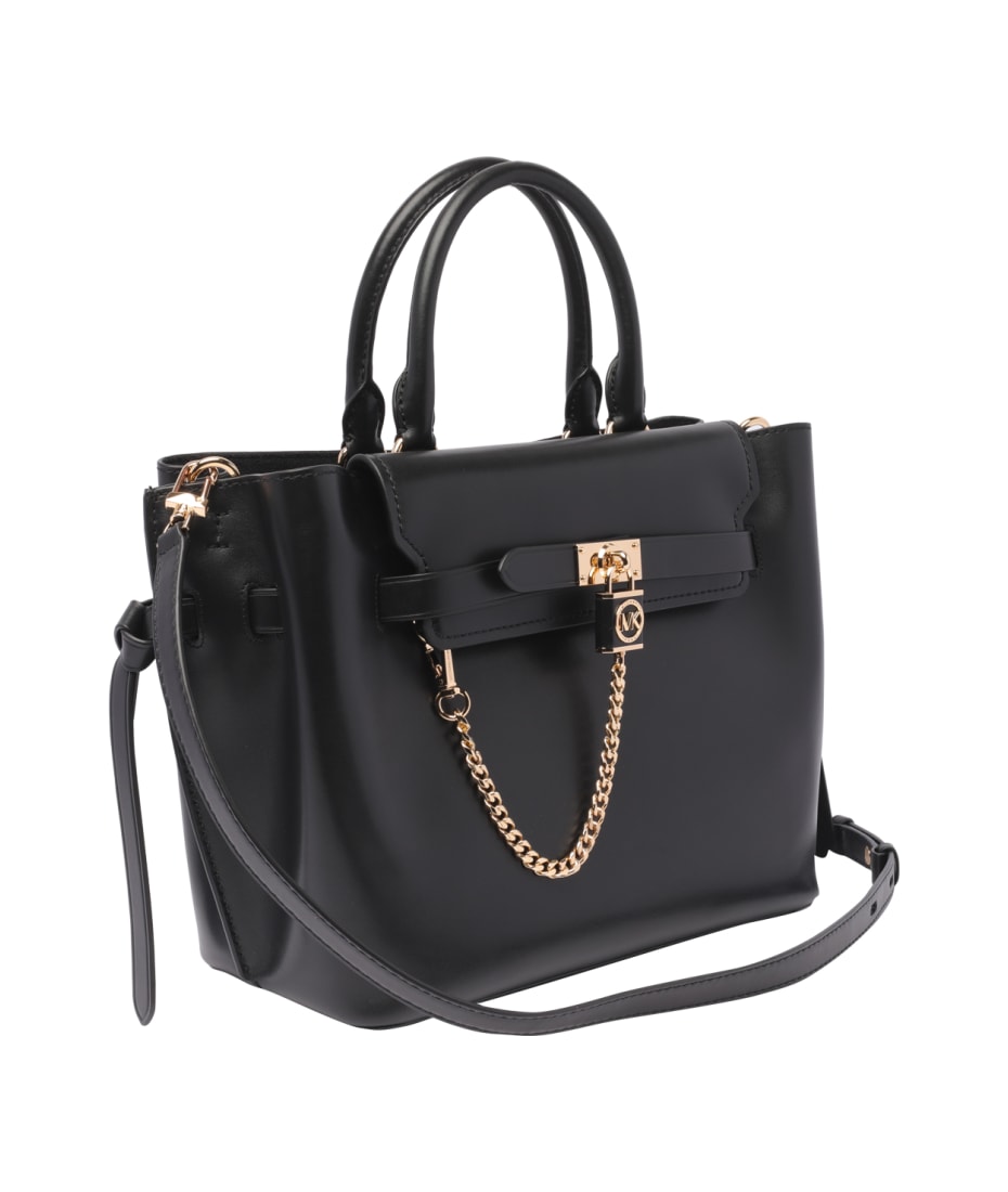 Bags, Michael Kors Hamilton Bag Black Soft Pebbles Leather