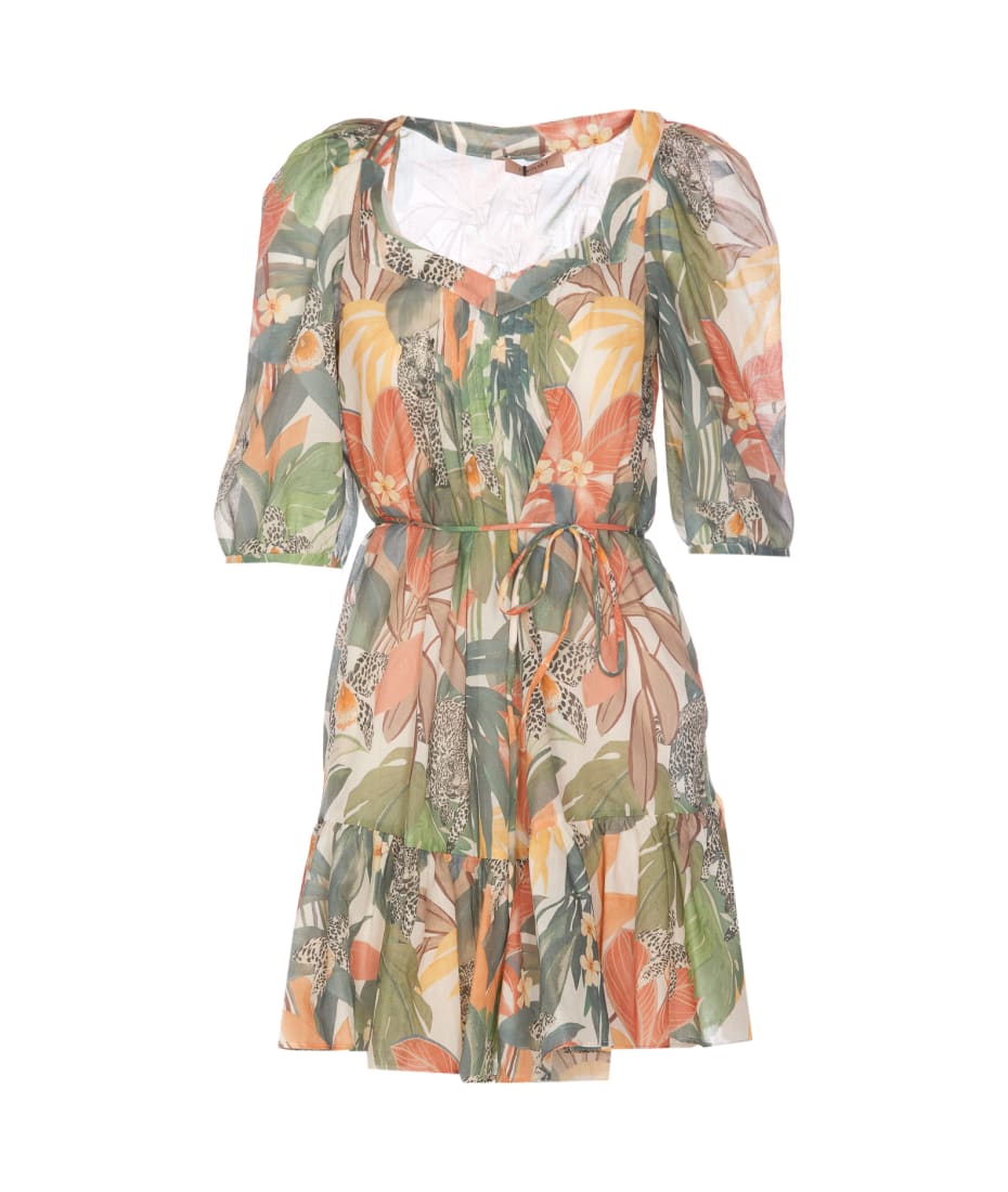 TwinSet Jungle Print Dress - Papaya