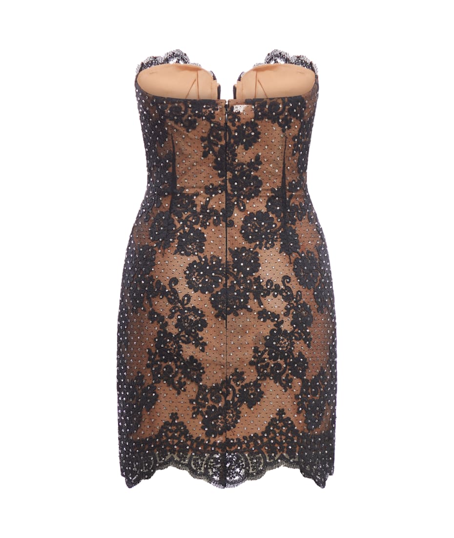 self-portrait Black Rhinestone Lace Bandeau Mini Dress | italist, ALWAYS  LIKE A SALE