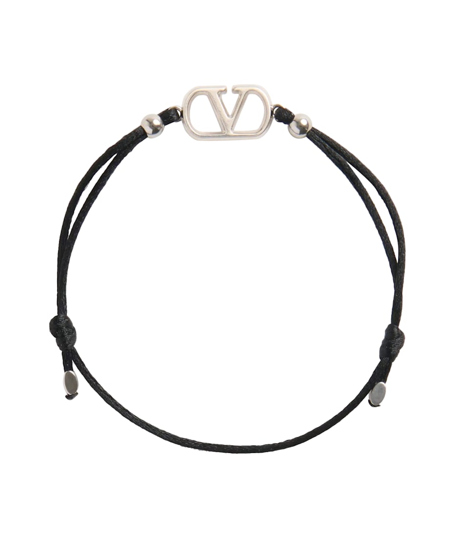 【VALENTINO】VLOGO BRACELET Vlogo Signature Bracelet In Cotton And Swarovski® Crystals
