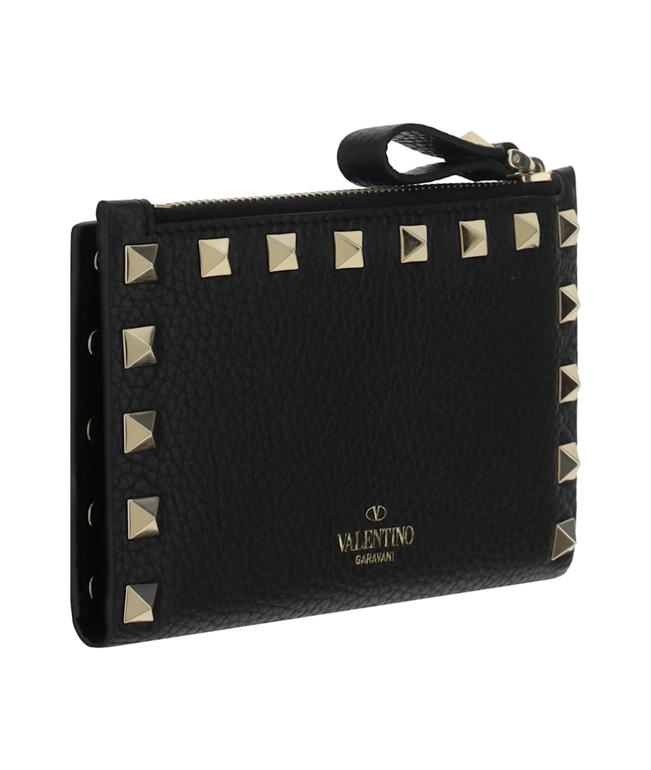 【関税&送料込】Valentino Garavani Rockstud Leather Cardhold Valentino Garavani Rockstud Leather Zip Coin Purse/Card